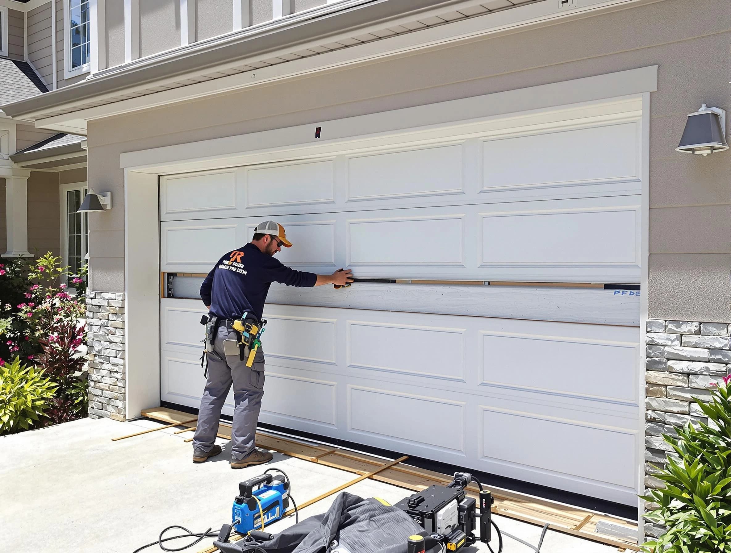 Jeannette Garage Door Repair team performing complete garage door replacement at Jeannette residence