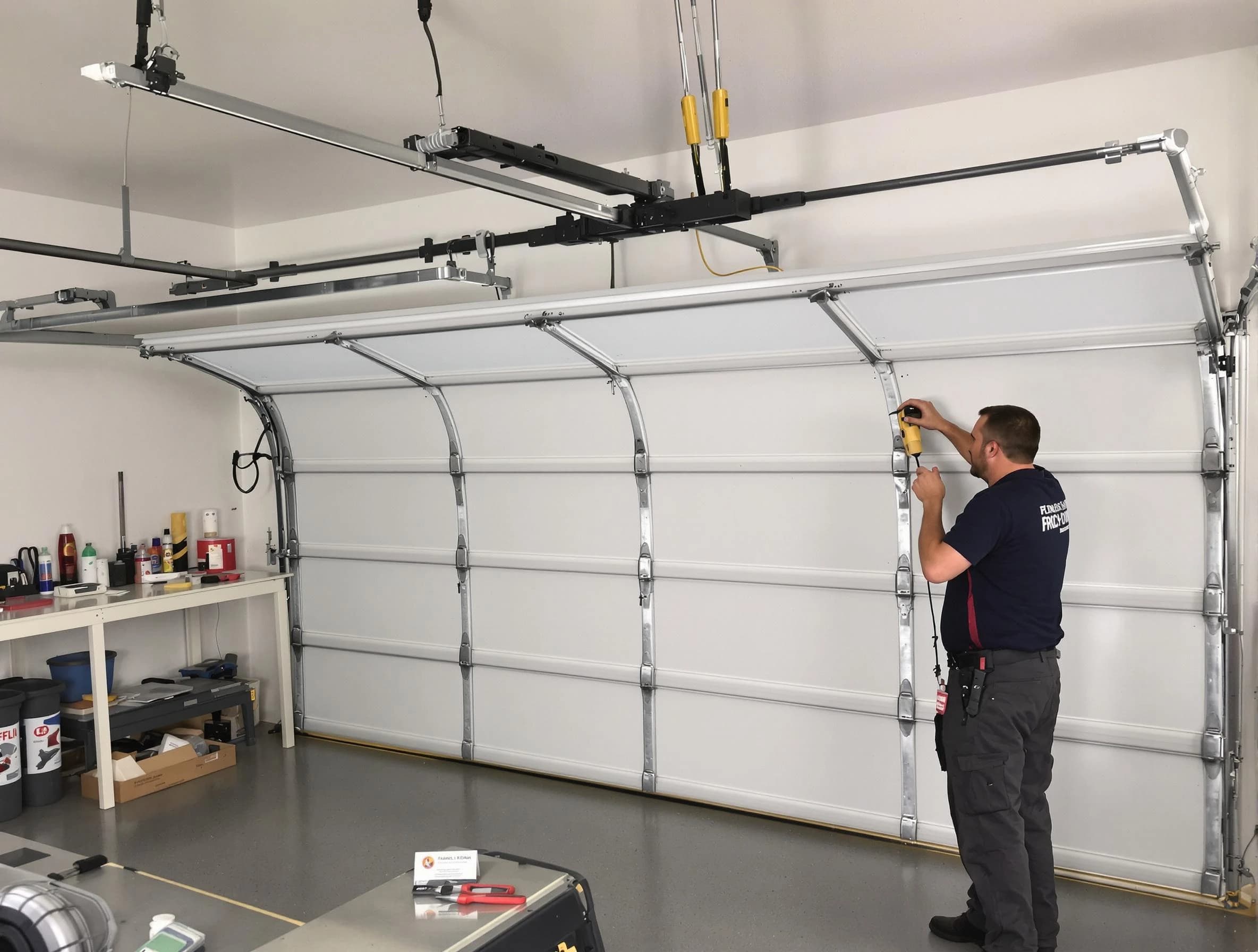 Jeannette Garage Door Repair certified technician performing overhead door system repair in Jeannette