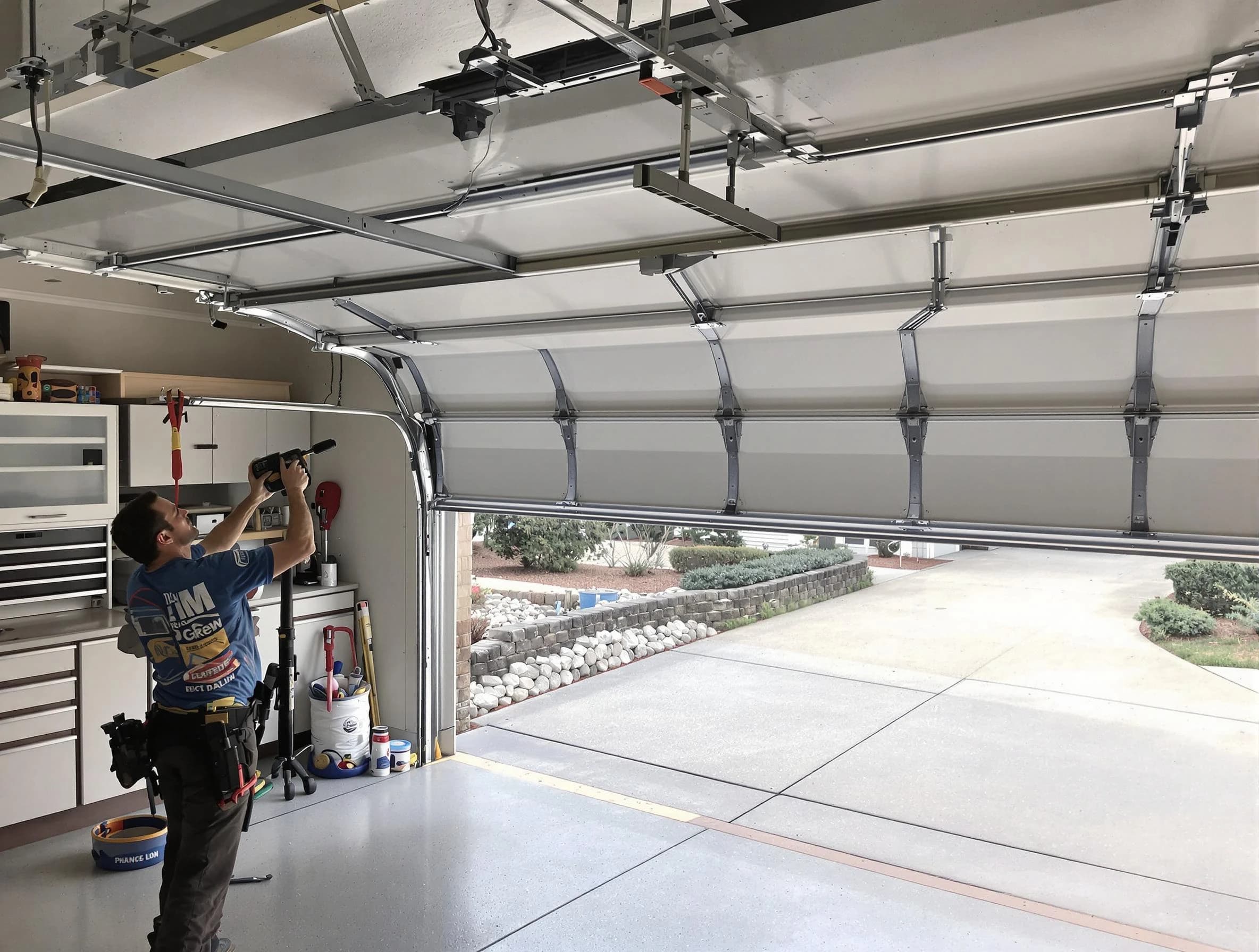 Garage door track repair service by Jeannette Garage Door Repair in Jeannette