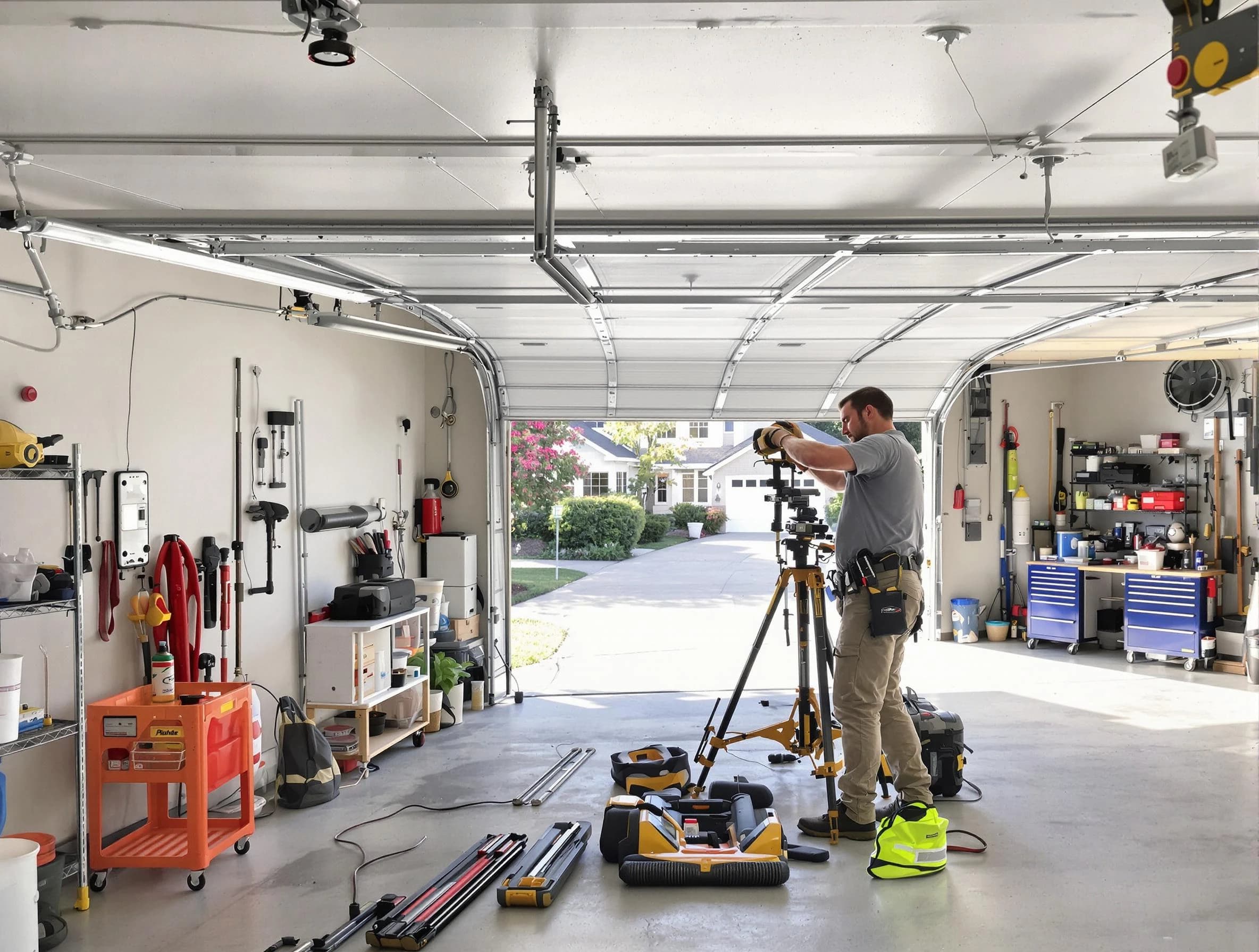 Jeannette Garage Door Repair specialist performing laser-guided track alignment in Jeannette