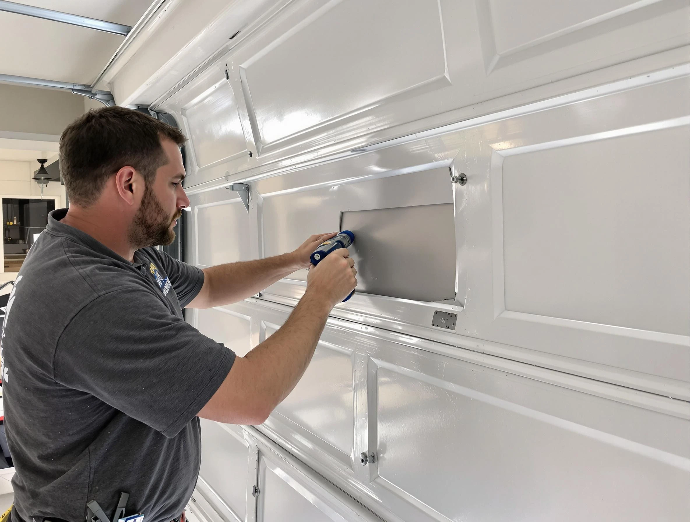 Garage door panel repair by Jeannette Garage Door Repair in Jeannette